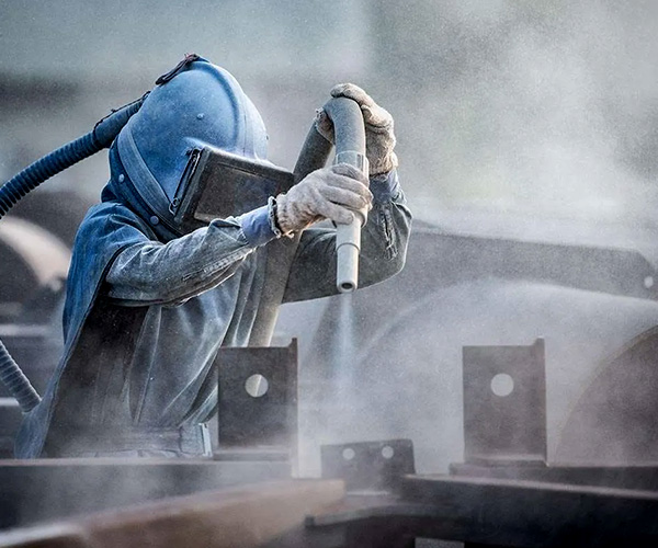 sand blasting action
